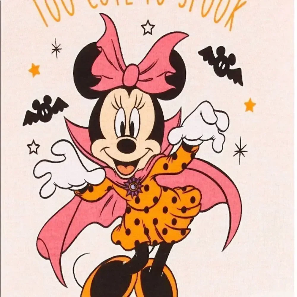 Disney Girl’s Size 10 “Too Cute To Spook” Minnie Mouse Halloween Pajama Set